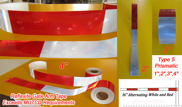 rail gate arm reflective tape